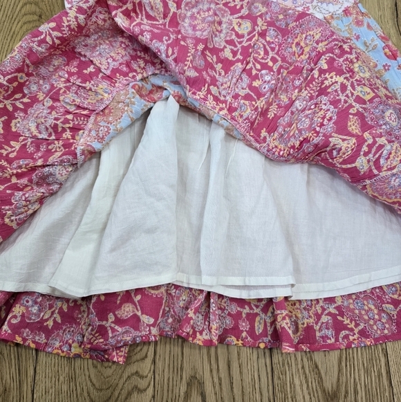 Garnett Hill Girl Floral Sparkle Cotton Sundress in Pink and Cream Size 10 - Picture 8 of 9